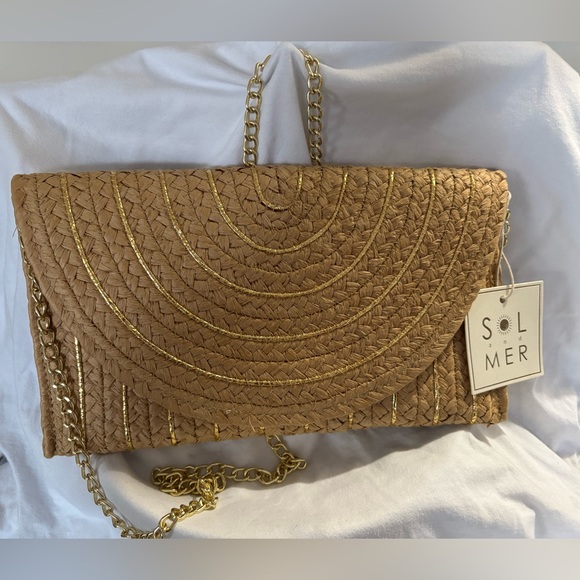 Sol and Mer Handbags - SOL and MER Clutch /Crossbody Straw Bag